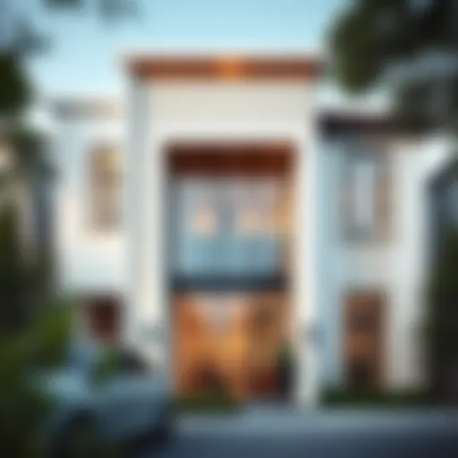 A contemporary building with a stylish exterior finish