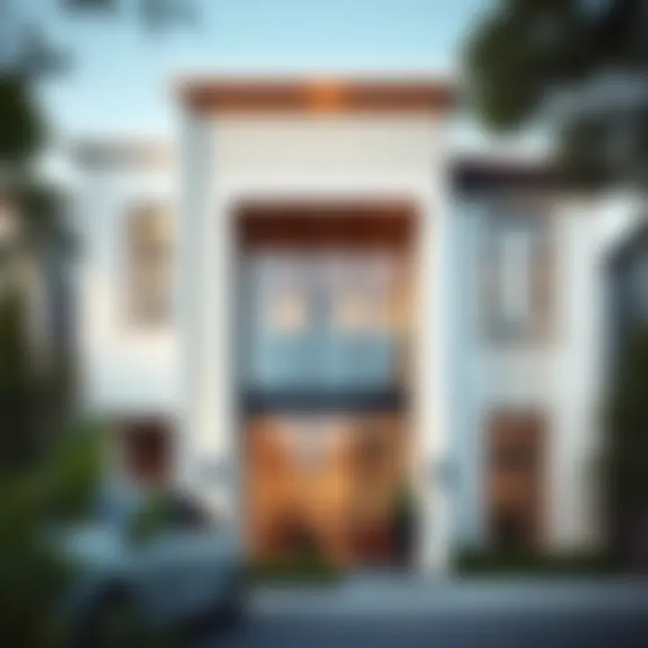 A contemporary building with a stylish exterior finish