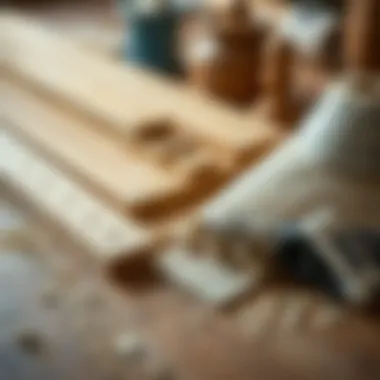 Close-up of high-quality materials laid out for table construction
