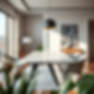 A stylish, modern table in a contemporary room setting