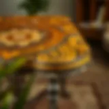 A beautifully crafted wooden table showcasing intricate design details