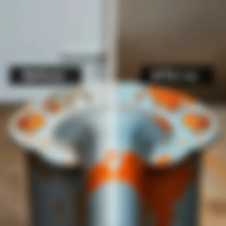 Before and after comparison of a metal piece after paint removal