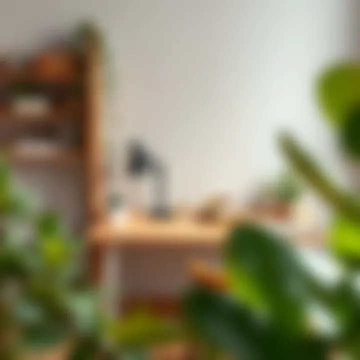 Minimalist Desk Setup A minimalist desk setup with inspiring decor and plants