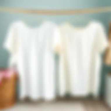 Before and after comparison of whitened laundry