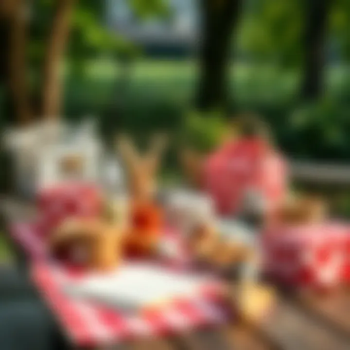 DIY Picnic Craft Projects DIY craft project materials laid out on a picnic table