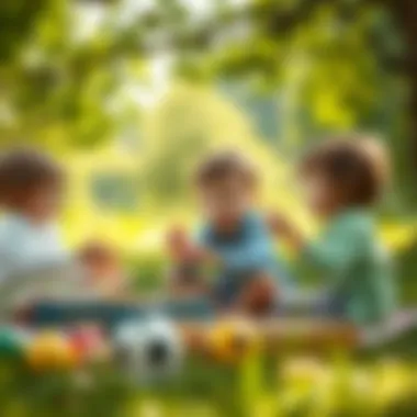 Children Enjoying Outdoor Games Children playing a fun outdoor game during a picnic