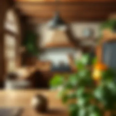 Inviting rustic kitchen with natural materials and warm tones