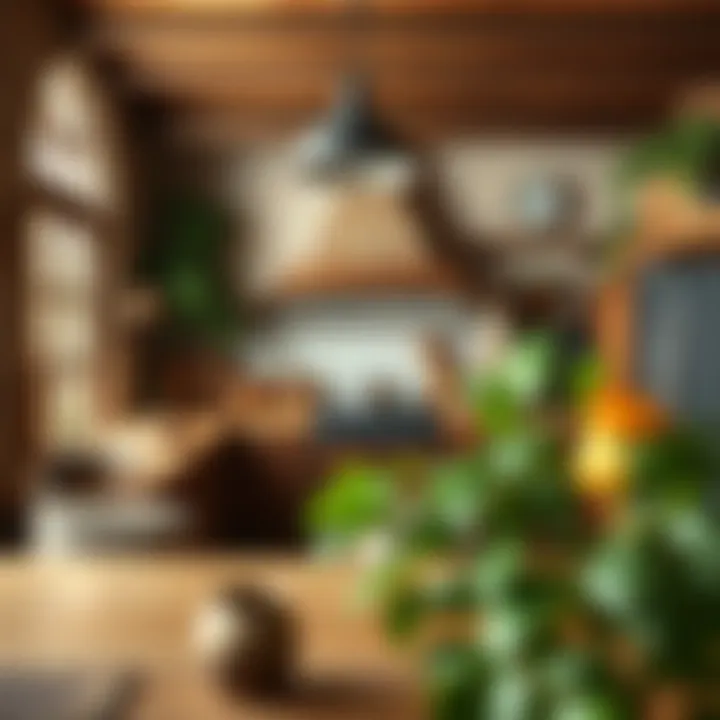 Inviting rustic kitchen with natural materials and warm tones