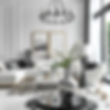 Elegant black and white décor elements in harmony