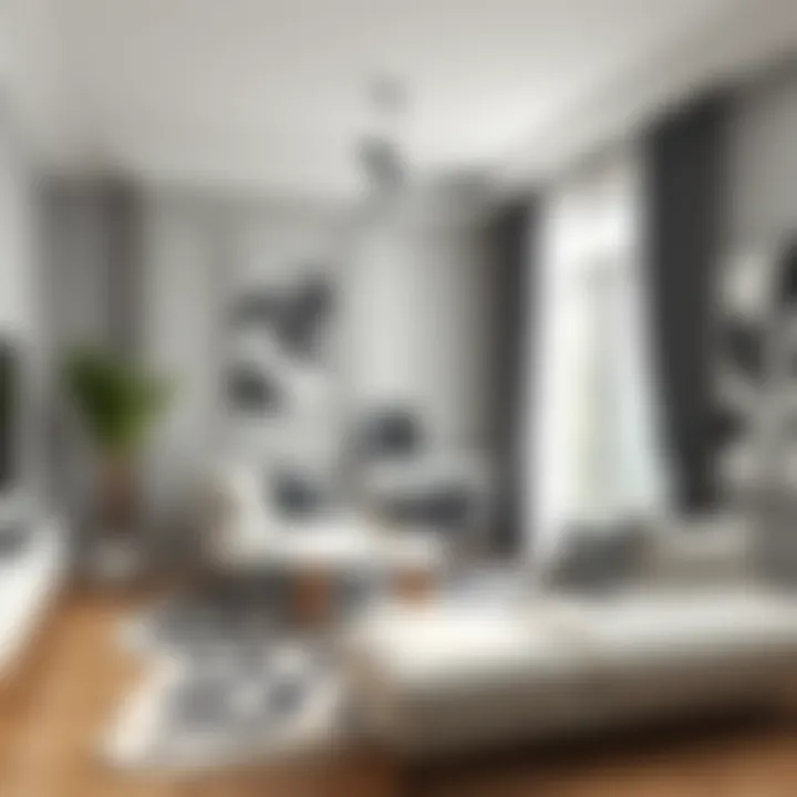 A beautifully balanced black and white interior design