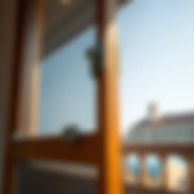 Close-up of sliding screen mechanism