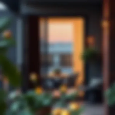 Stylish balcony with sliding screen