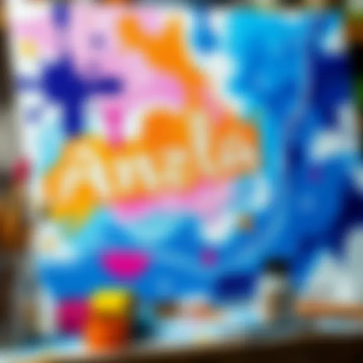 Artistic project showcasing finished water-based paint artwork