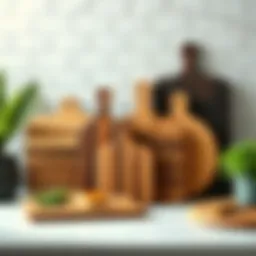 Various types of cutting boards showcasing different materials and sizes.