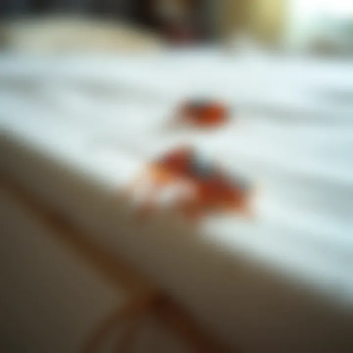 Close-up of a bed bug on a mattress