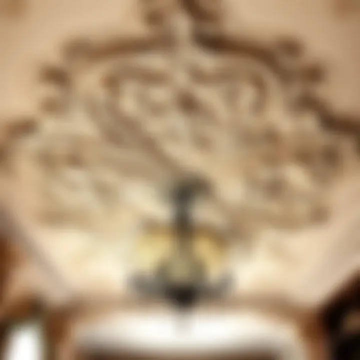 Traditional ceiling decoration featuring ornate plasterwork