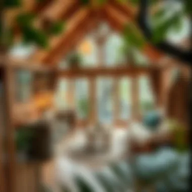 Inside view of a beautifully designed treehouse interior