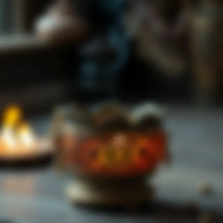 Ancient incense holder with intricate designs