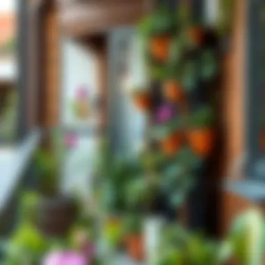 Creative vertical gardening solutions on a small balcony.