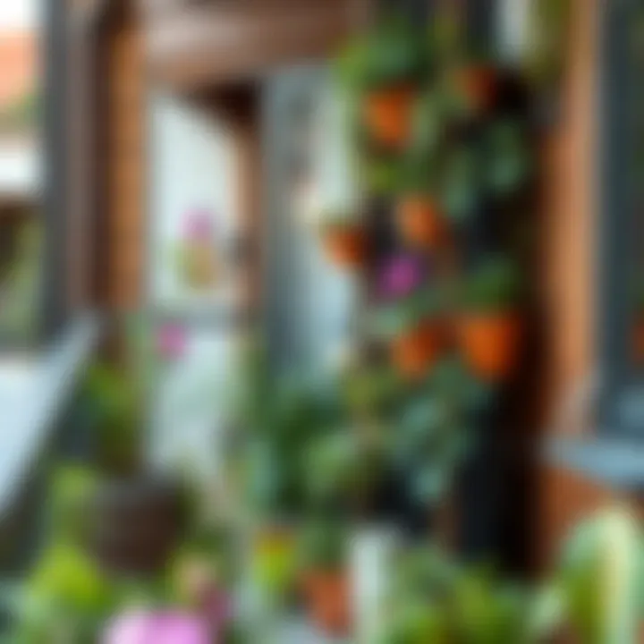 Creative vertical gardening solutions on a small balcony.