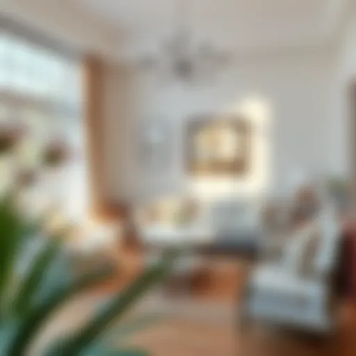 Elegant summer house living room with natural light